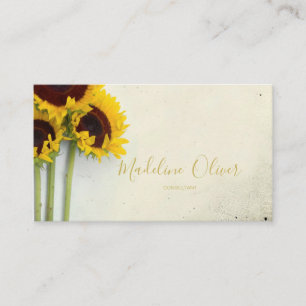 Sunflower Rustic Modern Stylish Business Card