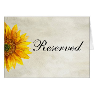 Sunflower. Rustic wedding. Country reserved sign
