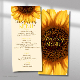 Sunflower Rustic Wedding Flat Menu