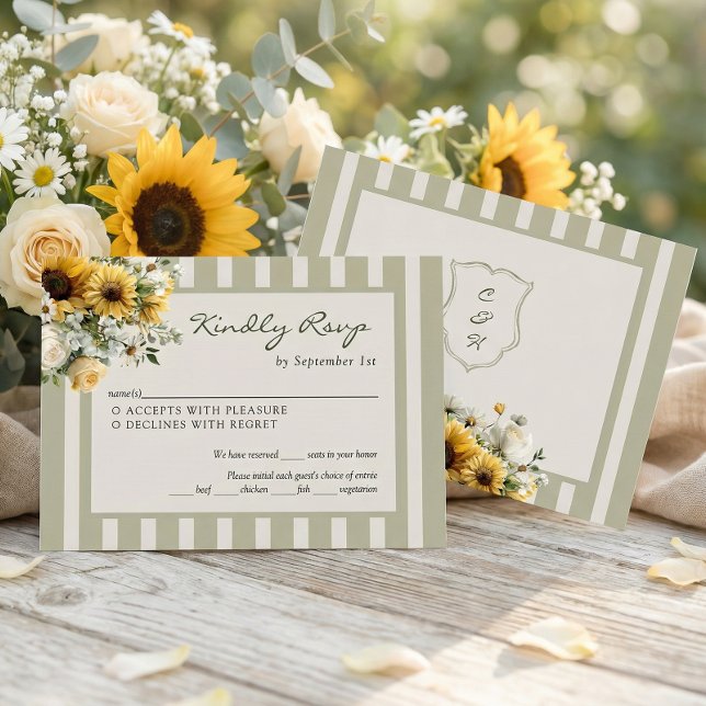 Sunflower Rustic Wedding RSVP Card (Creator Uploaded)