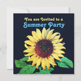 SUNFLOWER Rustic Wedding Summer Party Invitation