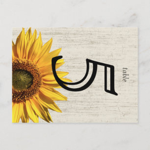 Sunflower Rustic Wedding Table Card