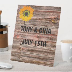 SUNFLOWER RUSTIC WOOD WEDDING WELCOME SIGN CUSTOM