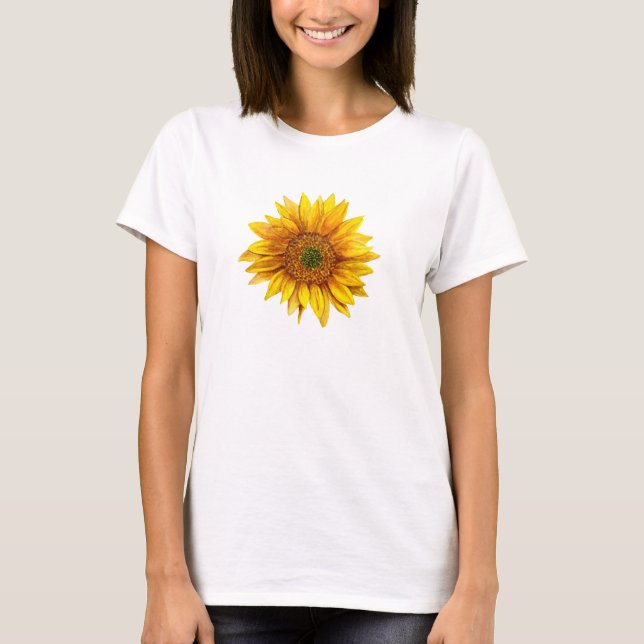 Sunflower. Rustic yellow flower. Country floral T-Shirt (Front)