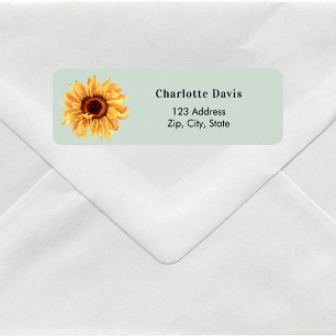 Sunflower sage green return address 