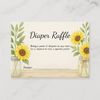 Sunflower & Sage Rustic Diaper Raffle Card