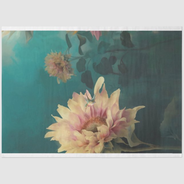 Sunflower Sanctuary Hummingbird & Floral Tissue Paper (Front)