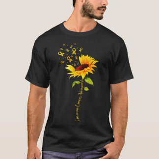 Sunflower Sarcoma Cancer Awareness Yellow Ribbon S T-Shirt