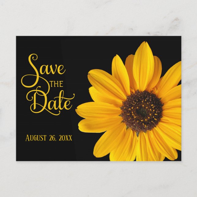 Sunflower, Save the Date Announcement Postcard (Front)