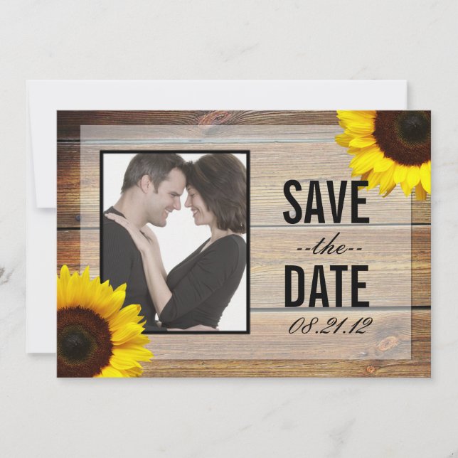 Sunflower Save the Date invitation (Front)