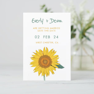 Sunflower Save The Date Invitation