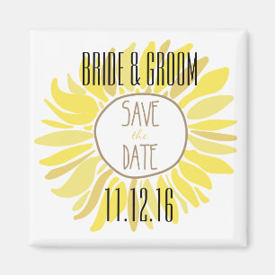 Sunflower Save the Date Magnet