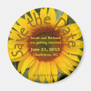 Sunflower Save the Date Magnet