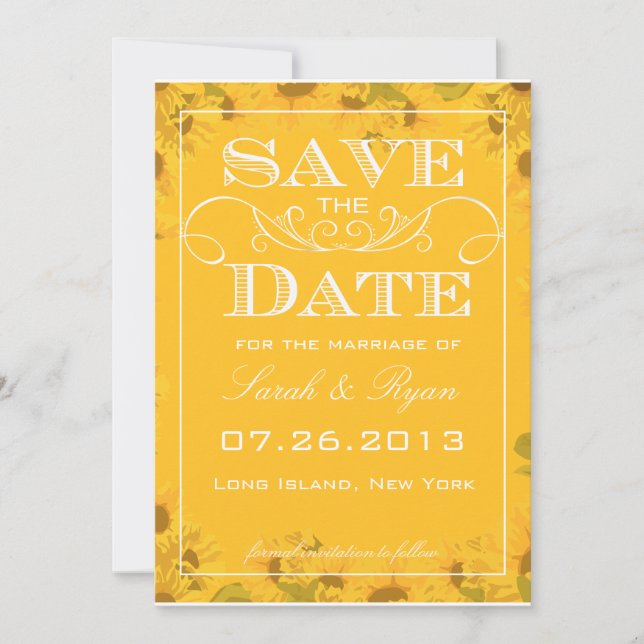 Sunflower Save the Date Photo Announcement (Front)