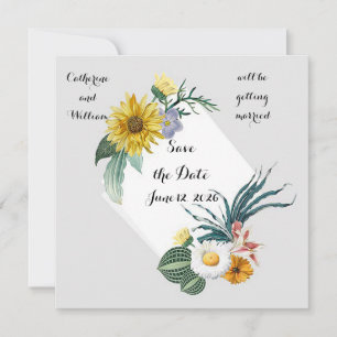 Sunflower Save the Date Wedding Announcement