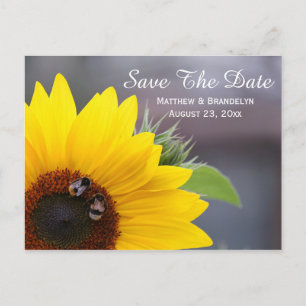 Sunflower Save The Date Wedding Post Card