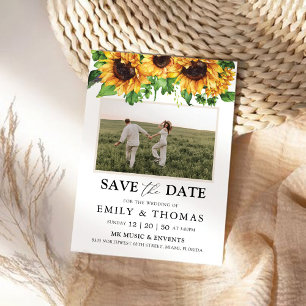 Sunflower Save The Date with Photo Card