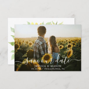 Sunflower Save The Dates with Photo Card