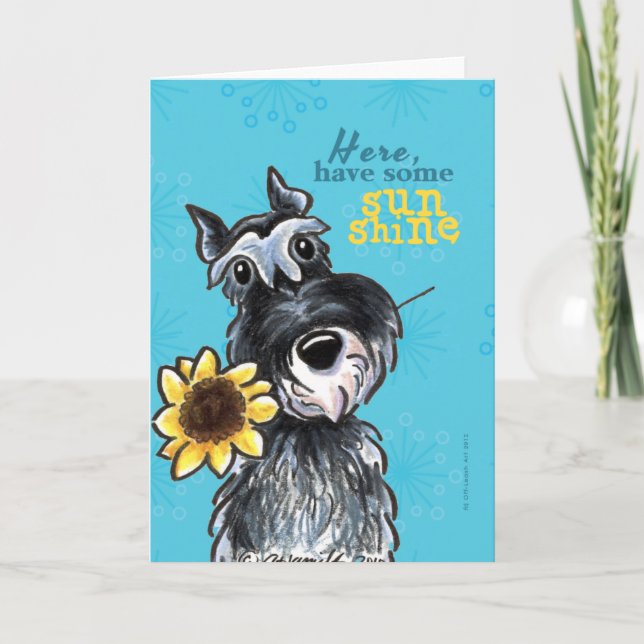 Sunflower Schnauzer Cheer Up Card (Front)
