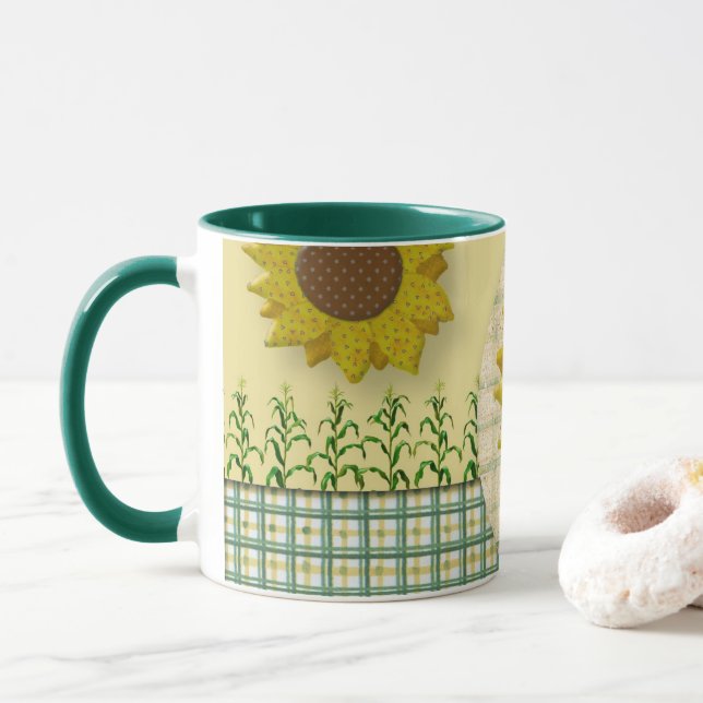 Sunflower Scrapbook Mug (With Donut)