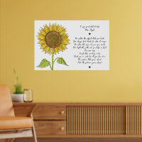   Sunflower & Script Appreciation Poem for Teacher