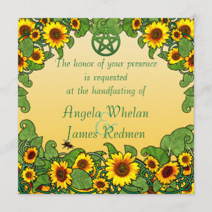 Sunflower Scroll Handfasting Invitation