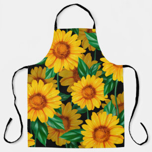 Sunflower seamless pattern. Background with yellow Apron