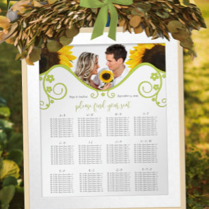 Sunflower Seating Chart Table Numbers