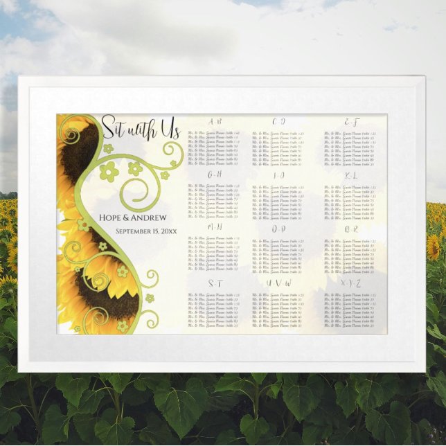 Sunflower Seating Chart Table Numbers (Creator Uploaded)