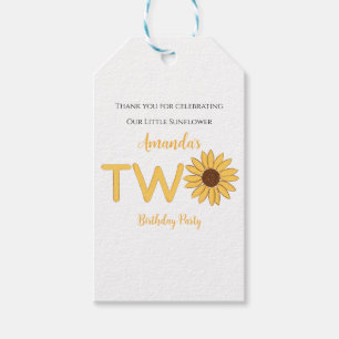 Sunflower Second Birthday Gift Tags