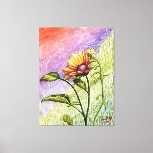 Sunflower Secrets at Sunset Canvas Print (Front)