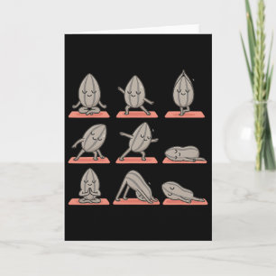 Sunflower Seed Doing Yoga Vegan Kawaii Zen  Card
