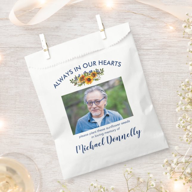 Sunflower Seed Memorial Funeral Favour Bags (Clipped)