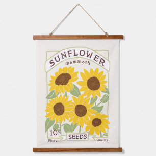 Sunflower Seed Packet Hanging Tapestry