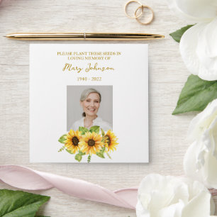 Sunflower Seed Packet Memorial Funeral Envelope