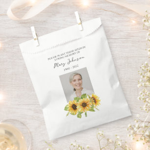 Sunflower Seed Packet Memorial Funeral Favour Bags