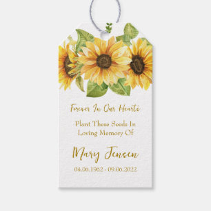 Sunflower Seed Packet Memorial Funeral Gift Tags