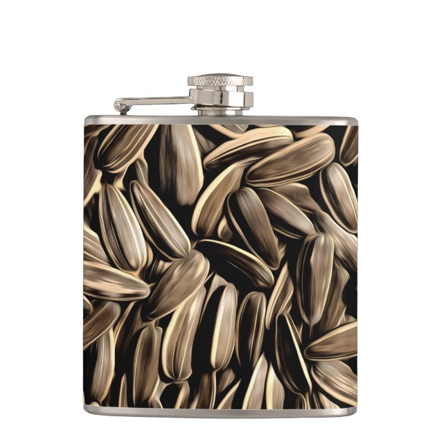 Sunflower Seeds Cool Cute Hip Flask (Front)