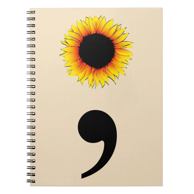 Sunflower Semicolon Notebook (Front)
