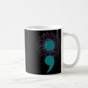 Sunflower Semicolon Suicide Awareness Mental Healt Coffee Mug
