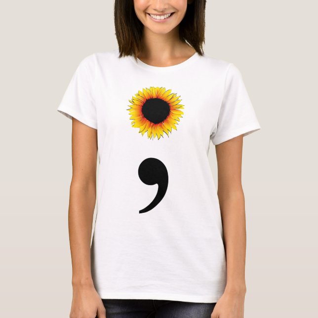 Sunflower Semicolon T-Shirt (Front)