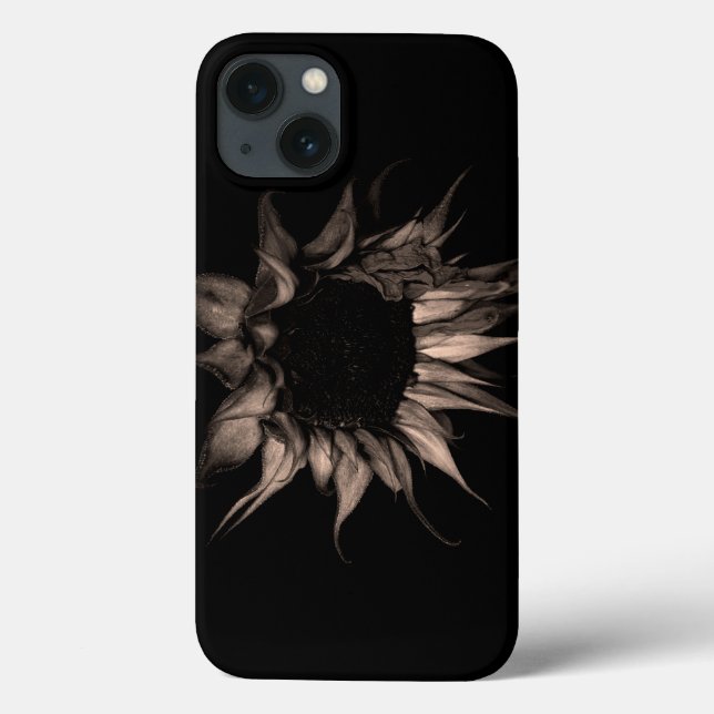 Sunflower - Sepia Fine Art Photograph Unique Cool Case-Mate iPhone Case (Back)