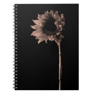 Sunflower - Sepia Fine Art Photograph Unique Cool Notebook