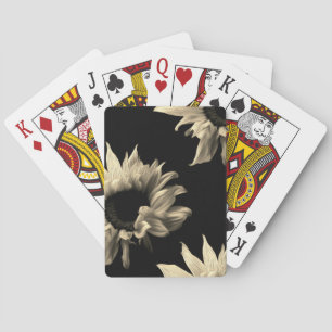Sunflower - Sepia Fine Art Photograph Unique Cool  Playing Cards