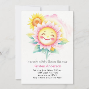 Sunflower Serenade Boho Girl Baby Shower Invitation