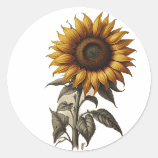 Sunflower Serenade: Embracing Optimism in Nature's Classic Round Sticker