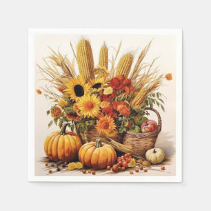 Sunflower Serenade: Foliage and Florals Napkin