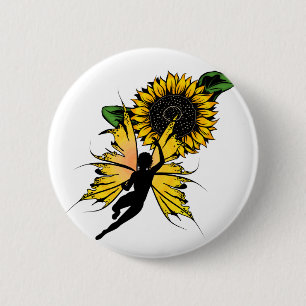 Sunflower Shadow Fairy 6 Cm Round Badge