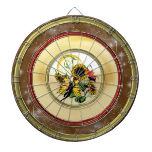 Sunflower Shadow Fairy and Cosmic Cat Dartboard
