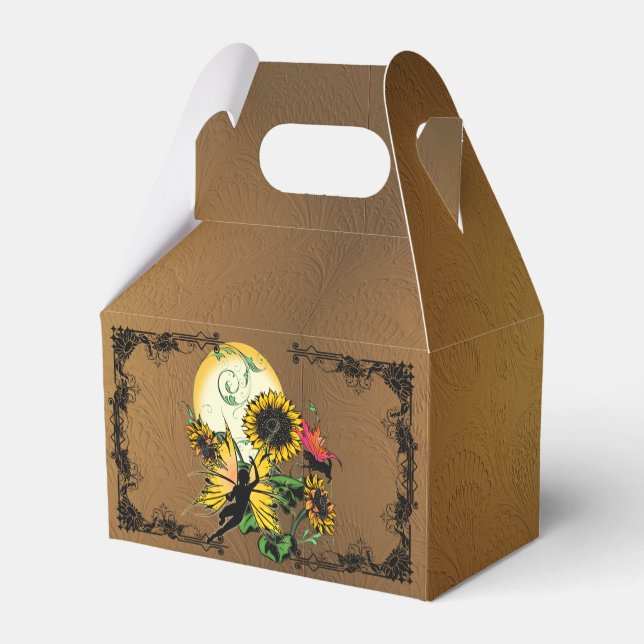 Sunflower Shadow Fairy and Cosmic Cat Favour Box (Back Side)